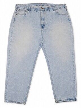 Carhartt Relaxed Fit Jeans Mens 44x29 Light Wash Denim Workwear Distressed